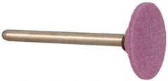 Made in USA - 3/4" Head Diam x 1/8" Thickness, B70, Mushroom End, Aluminum Oxide Mounted Point - Burnt Orange, Medium Grade, 50,930 RPM - A1 Tooling