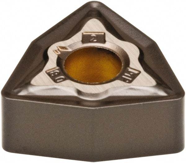 Kennametal - WNMG433 MP Grade KCP10 Carbide Turning Insert - TiN Finish, 80° Trigon, 1/2" Inscr Circle, 3/16" Thick, 3/64" Corner Radius - A1 Tooling