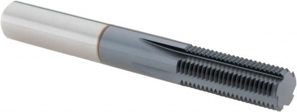 Vargus - 7/16-28 Thread, 5/16" Shank Diam, TiAlN Coating, Solid Carbide Straight Flute Thread Mill - 5 Flutes, 2.48" OAL, 7/16" Min Noml Diameter - A1 Tooling