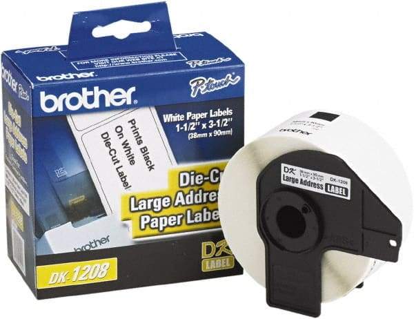 Brother - 1.4" Wide x 3-1/2" Long, White Paper Shipping Label - For PC Label Printers - A1 Tooling