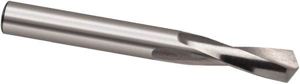 Guhring - 0.3858268" 118° Spiral Flute High Speed Steel Screw Machine Drill Bit - Bright Finish, Right Hand Cut, 43mm Flute Length, 89mm OAL, Cone Relief Point, Straight Shank - A1 Tooling