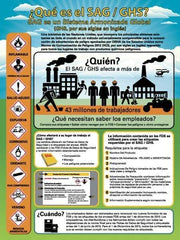 NMC - GHS General Safety & Accident Prevention Training Kit - Spanish, 18" Wide x 24" High, Blue Background - A1 Tooling