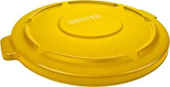 Rubbermaid - Round Lid for Use with 55 Gal Round Trash Cans - Yellow, Polyethylene, For Brute Trash Cans - A1 Tooling