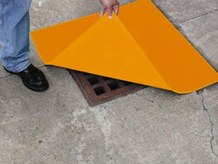 Eagle - 24" Long x 24" Wide, Polyurethane Barrier - 22" Drain, Yellow, Use for Cover, Seals off Drain - A1 Tooling