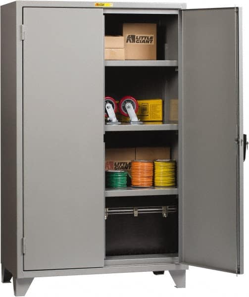 Little Giant - 3 Shelf Locking Storage Cabinet - Steel, 60" Wide x 24" Deep x 78" High, Gray - A1 Tooling