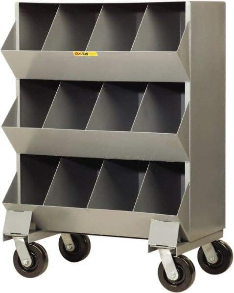 Little Giant - 2,400 Lb Capacity, 32" Wide x 20" Long x 45-1/2" High Storage Bin Cart - Steel, 4 Swivel Casters - A1 Tooling