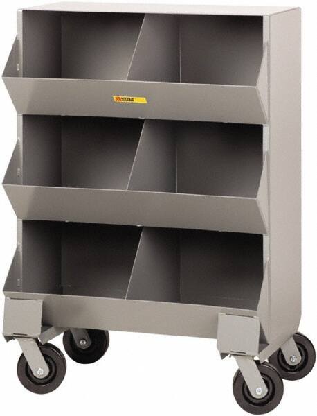 Little Giant - 2,400 Lb Capacity, 32" Wide x 20" Long x 45-1/2" High Storage Bin Cart - Steel, 4 Swivel Casters - A1 Tooling