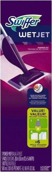 Swiffer - Purple & Silver Mopping Kit - 11" Long x 5" Wide Head, 46" Long Handle, Microfiber Head - A1 Tooling