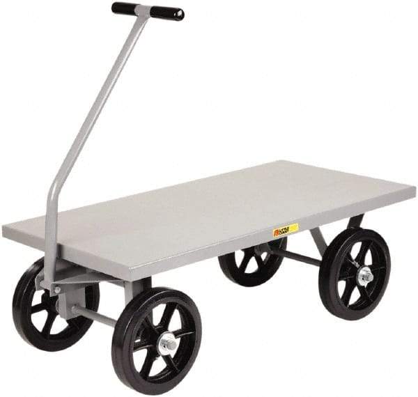 Little Giant - 3,500 Lb Capacity Steel Heavy-Duty Wagon - Steel Deck, 30" OAW, Mold On Rubber Casters - A1 Tooling