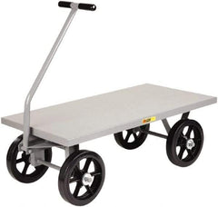 Little Giant - 3,500 Lb Capacity Steel Heavy-Duty Wagon - Steel Deck, 30" OAW, Mold On Rubber Casters - A1 Tooling