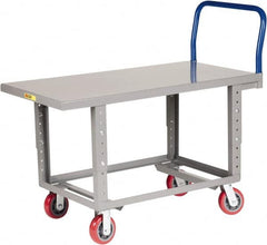 Little Giant - 2,000 Lb Capacity Steel Work Height Platform Truck - Steel Deck, 30" OAW, Polyurethane Casters - A1 Tooling