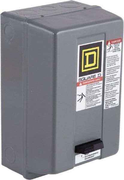 Square D - 208 Coil VAC at 60 Hz, 27 Amp, NEMA Size 1, Nonreversible Enclosed Enclosure NEMA Motor Starter - 7-1/2 hp at 1 Phase, 1 Enclosure Rating - A1 Tooling