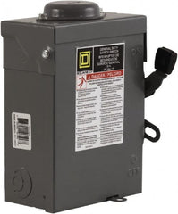 Square D - 30 Amp, 240 V, 3 Pole Fused Safety Switch - NEMA 3R, 3 hp at 240 VAC (Single Phase), 7.5 hp at 240 VAC (Triple Phase), 3PST Contact Form - A1 Tooling