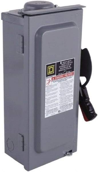 Square D - 30 Amp, 600 VAC/VDC, 3 Pole Nonfused Safety Switch - NEMA 3R, 10 hp at 600 VAC, 15 at 600 VDC (Single Phase), 30 hp at 600 VAC, 15 hp at 600 VDC (Triple Phase), 3PST Contact Form - A1 Tooling