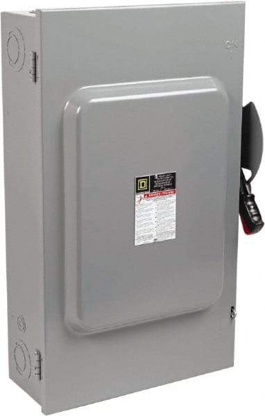 Square D - 200 Amp, 600 VAC/VDC, 3 Pole Fused Safety Switch - NEMA 1, 50 hp at 600 VAC, 50 hp at 600 VDC (Single Phase), 150 hp at 600 VAC, 50 hp at 600 VDC (Triple Phase), 3PST Contact Form - A1 Tooling