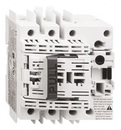 Schneider Electric - 3 Pole, 600 VAC, 30 Amp, Pressure Plate and DIN Rail Mount Fuse Holder - Compatible with CC Class, 97mm Wide Fuse - A1 Tooling