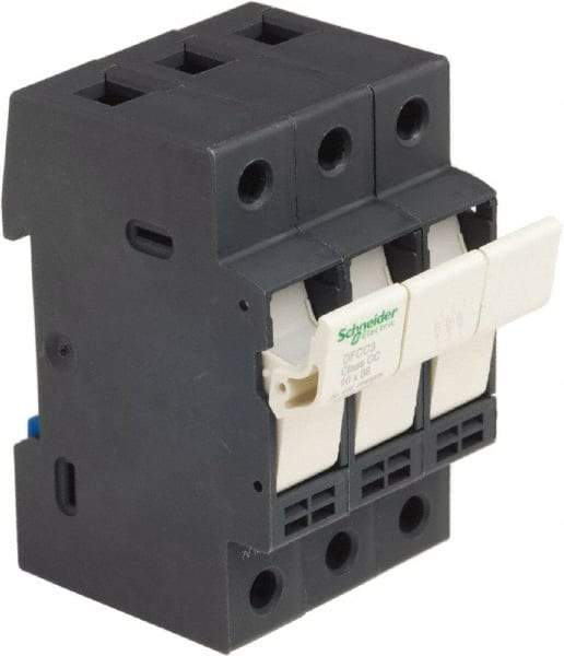 Schneider Electric - 3 Pole, 600 Volt, 30 Amp, DIN Rail Mount Fuse Holder - Compatible with CC Class, 52mm Wide Fuse - A1 Tooling