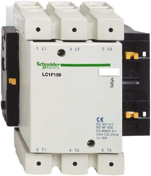 Schneider Electric - 3 Pole, 110 Coil VAC, 250 Amp at 440 VAC, Nonreversible IEC Contactor - Bureau Veritas, CCC, CSA, DNV, EN/IEC 60947-1, EN/IEC 60947-4-1, GL, JEM 1038, LROS, RINA, RMRoS, RoHS Compliant, UL Listed - A1 Tooling