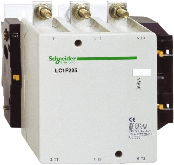 Schneider Electric - 3 Pole, 500 Coil VAC, 330 Amp at 440 VAC, Nonreversible IEC Contactor - Bureau Veritas, CCC, CSA, DNV, EN/IEC 60947-1, EN/IEC 60947-4-1, GL, JEM 1038, LROS, RINA, RMRoS, RoHS Compliant, UL Listed - A1 Tooling