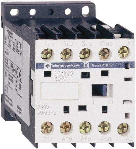 Schneider Electric - 3 Pole, 220 to 230 Coil VAC at 50/60 Hz, 6 Amp at 440 VAC, Nonreversible IEC Contactor - BS 5424, CSA, IEC 60947, NF C 63-110, RoHS Compliant, UL Listed, VDE 0660 - A1 Tooling