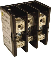 Square D - 3 Poles, 135 (Aluminium), 175 (Copper) Amp, Phenolic Power Distribution Block - 600 VAC, 1 Primary Connection - A1 Tooling