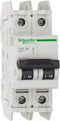 Schneider Electric - 3 Amp, 125 VDC, 240 VAC, 60 VDC, 1 Pole, DIN Rail Mount, Fixed Mount Miniature Circuit Breaker - Thermal Magnetic Trip, Multiple Breaking Capacity Ratings, 73mm Deep x 107mm High x 36mm Wide - A1 Tooling