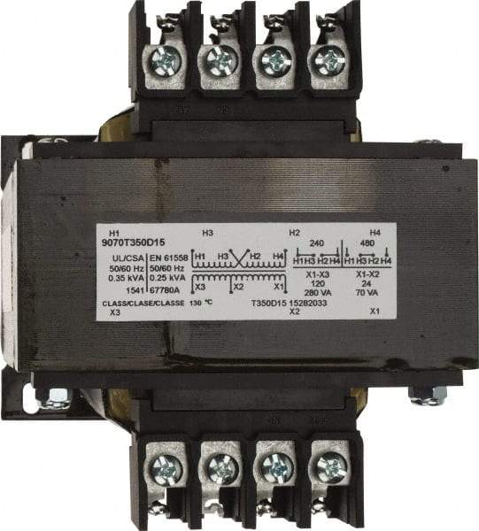 Square D - 1 Phase, 350 VA, Control Transformer - 176°F Temp Rise - A1 Tooling