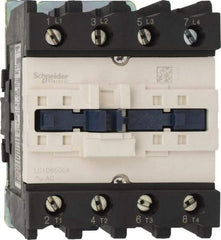 Schneider Electric - 4 Pole, 110 Coil VAC at 50/60 Hz, 80 Amp, Nonreversible IEC Contactor - 1 Phase hp: 10 at 230/240 VAC, 5 at 115 VAC, 3 Phase hp: 20 at 200/208 VAC, 20 at 230/240 VAC, 50 at 460/480 VAC, 50 at 575/600 VAC - A1 Tooling