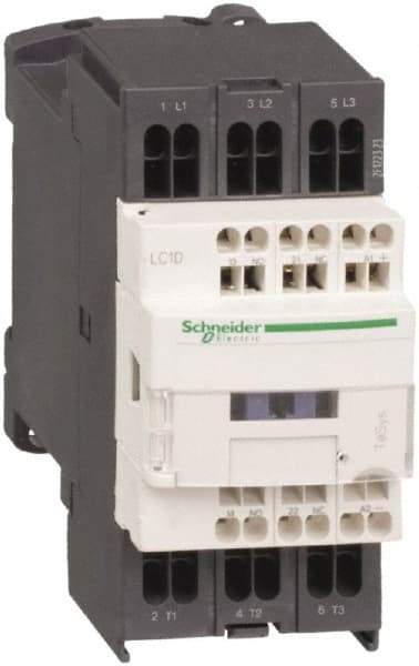 Schneider Electric - 3 Pole, 24 Coil VDC, 25 Amp at 440 VAC, Nonreversible IEC Contactor - 1 Phase hp: 2 at 115 VAC, 3 at 230/240 VAC, 3 Phase hp: 15 at 460/480 VAC, 20 at 575/600 VAC, 5 at 200/208 VAC, 7.5 at 230/240 VAC - A1 Tooling