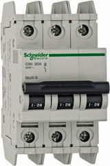 Schneider Electric - 20 Amp, 125 VDC, 240 VAC, 60 VDC, 3 Pole, DIN Rail Mount, Fixed Mount Miniature Circuit Breaker - Thermal Magnetic Trip, Multiple Breaking Capacity Ratings, 73mm Deep x 107mm High x 54mm Wide - A1 Tooling