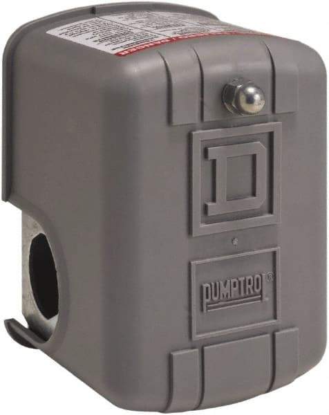 Square D - 1 and 3R NEMA Rated, 5.5 to 8.5 psi, Electromechanical Pressure and Level Switch - Fixed Pressure, 230 VAC, L1-T1, L2-T2 Terminal, For Use with Square D Pumptrol - A1 Tooling