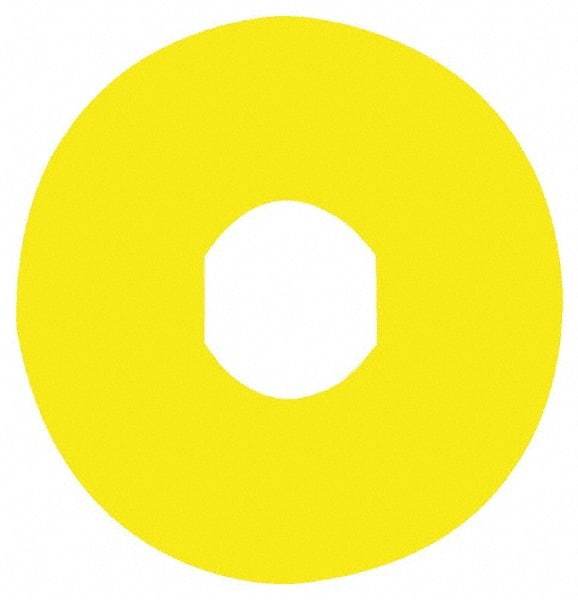 Schneider Electric - Round, Legend Plate - Blank - Yellow Background, 90mm Overall Diameter - A1 Tooling