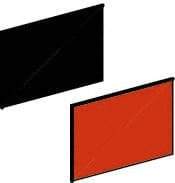 Schneider Electric - Rectangular, Legend Plate Insert - Blank - Black and Red Background, 18mm Wide x 27mm High - A1 Tooling