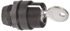 Schneider Electric - 22mm Mount Hole, 3 Position, Key Operated, Selector Switch Only - Black, Momentary (MO), Nonilluminated, Shock, Vibration and Water Resistant - A1 Tooling