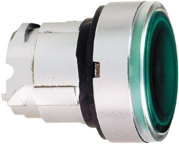 Schneider Electric - 22mm Mount Hole, Flush, Pushbutton Switch Only - Round, Green Pushbutton, Nonilluminated, Momentary (MO) - A1 Tooling