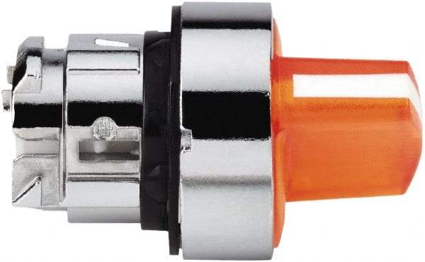 Schneider Electric - 22mm Mount Hole, 3 Position, Handle Operated, Selector Switch - Orange, Momentary (MO), Illuminated, Shock, Vibration and Water Resistant - A1 Tooling