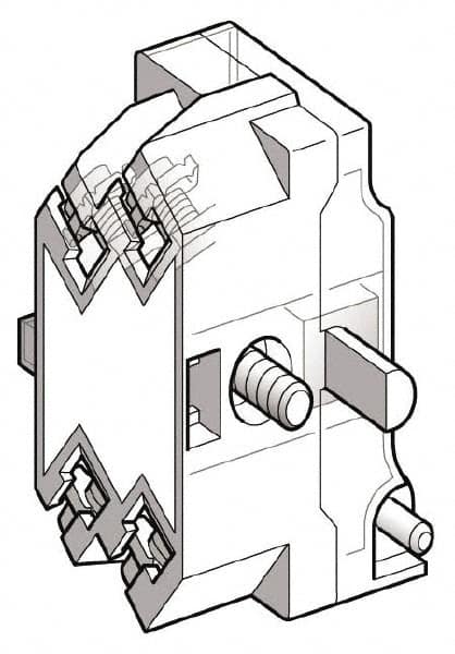 Schneider Electric - NC, Multiple Amp Levels, Electrical Switch Contact Block - 125 VDC at 0.55 Amp and 240 VAC at 3 Amp, Screw Terminal, For Use with Harmony 9001K - A1 Tooling