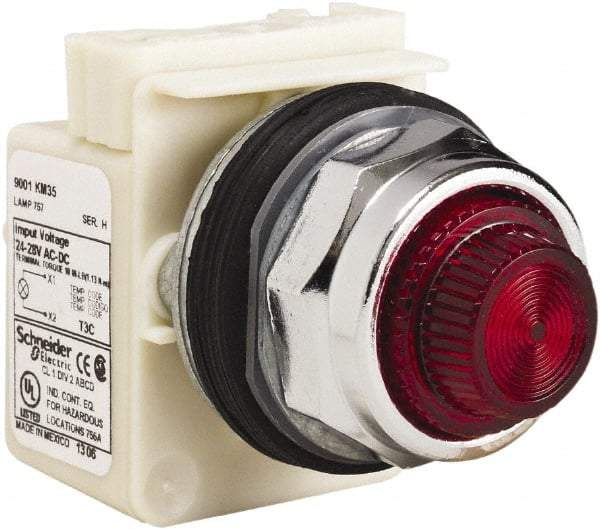 Schneider Electric - 28 V Red Lens Indicating Light - Screw Clamp Connector - A1 Tooling