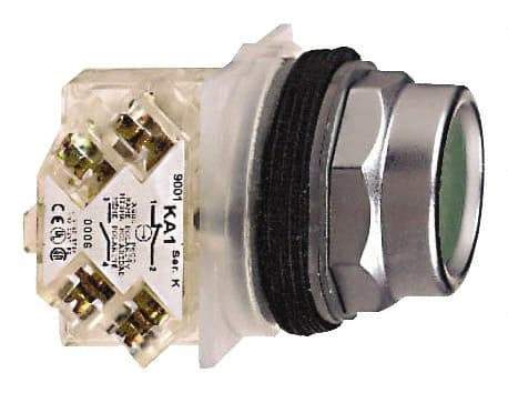 Schneider Electric - 30mm Mount Hole, Recessed, Pushbutton Switch with Contact Block - Octagon, Green Pushbutton, Momentary (MO) - A1 Tooling