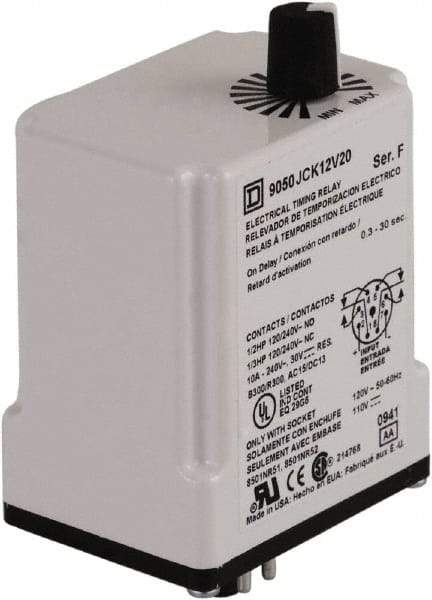 Square D - DPDT Time Delay Relay - 10 Contact Amp, 24 VAC/VDC - A1 Tooling