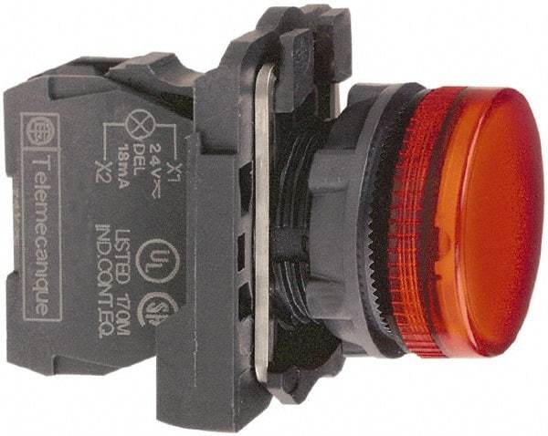 Schneider Electric - 250 V Red Lens LED Pilot Light - Round Lens, Screw Clamp Connector, 30mm Wide, Vibration Resistant, Water Resistant - A1 Tooling