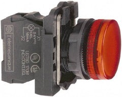 Schneider Electric - 230-240 VAC at 50/60 Hz Red Lens LED Pilot Light - Round Lens, Screw Clamp Connector, 30mm Wide, Vibration Resistant, Water Resistant - A1 Tooling