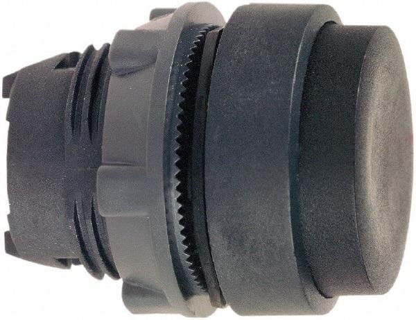 Schneider Electric - 22mm Mount Hole, Extended Straight, Pushbutton Switch Only - Round, Black Pushbutton, Nonilluminated, Momentary (MO) - A1 Tooling