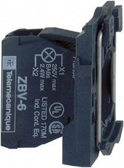 Schneider Electric - 24 VAC/VDC at 50/60 Hz Blue Lens LED Indicating Light - Screw Clamp Connector, Electromagnetic Field Resistant, Electrostatic Discharge Resistant, Vibration Resistant - A1 Tooling