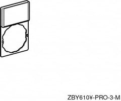 Schneider Electric - Rectangular, Legend Plate - Blank - White and Yellow Background, 22mm Hole Diameter, 30mm Wide x 50mm High - A1 Tooling