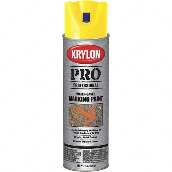 Krylon - 15 fl oz Yellow Marking Paint - Water Base Formula - A1 Tooling