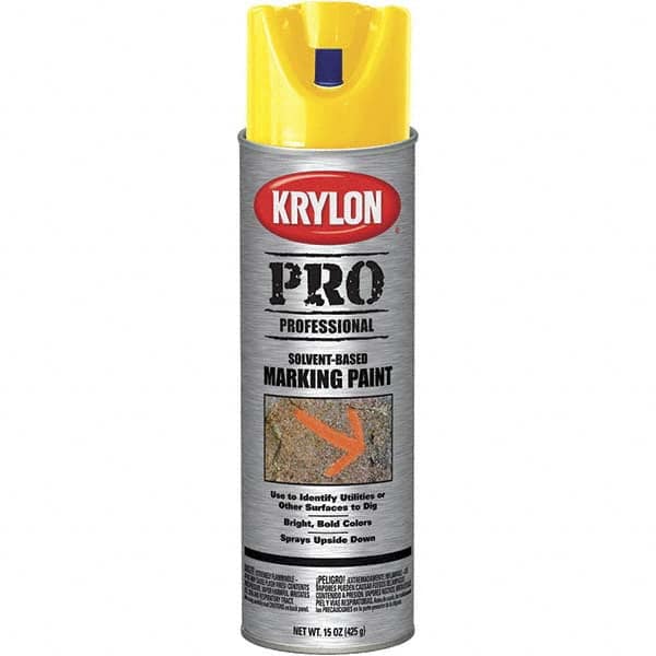 Krylon - 15 fl oz Yellow Marking Paint - Solvent Base Formula - A1 Tooling