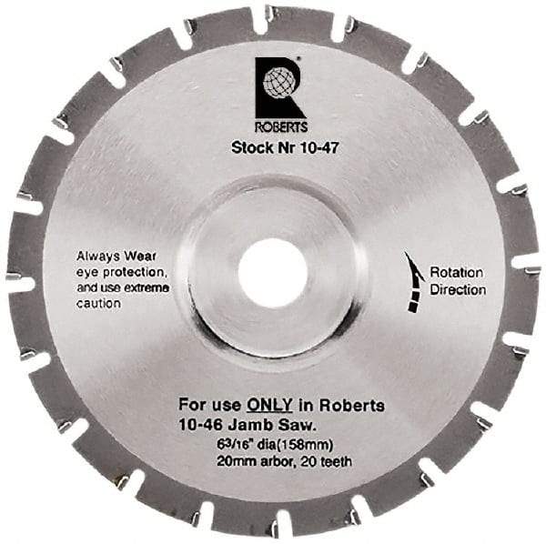 QEP - 6-3/16" Diam, 20mm Arbor Hole Diam, 20 Tooth Wet & Dry Cut Saw Blade - Tungsten Carbide-Tipped, Crosscut Action, Standard Round Arbor - A1 Tooling