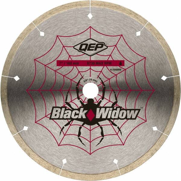 QEP - 7" Diam, 5/8" Arbor Hole Diam, Wet & Dry Cut Saw Blade - Diamond-Tipped, Smooth Action, Standard Round Arbor - A1 Tooling