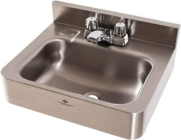 Acorn Engineering - 9-1/2" Long x 14-1/2" Wide Inside, 1 Compartment, Grade 304 Stainless Steel Lavatory Sink-Wall Hung - 16 Gauge, 15" Long x 18" Wide x 7" High Outside, 6" Deep - A1 Tooling